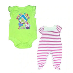 Vibrant Baby Bodysuit Onsie & Sleeper Set | “Sweet as Sugar” & Baby Gap Stripe